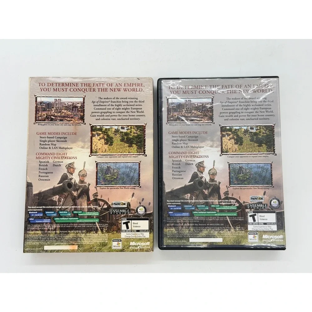 Microsoft Age of Empires III PC 2005 Video Game RTS Strategy 3 Disc Set